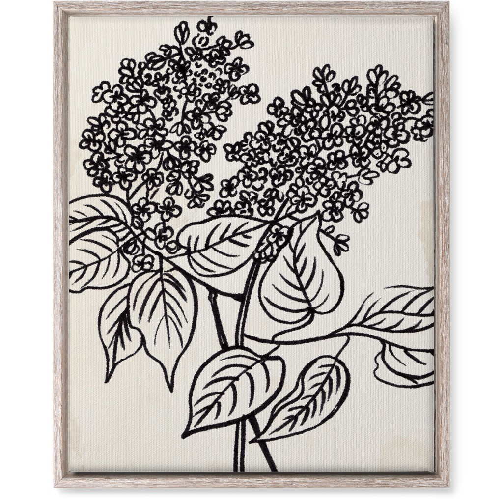 Vintage Lilac Sketch - Beige and Black Wall Art, Rustic, Single piece, Canvas, 16x20, Beige