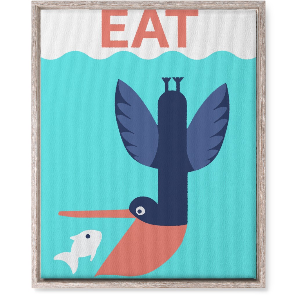 Let's Eat - Blue Wall Art, Rustic, Single piece, Canvas, 16x20, Blue