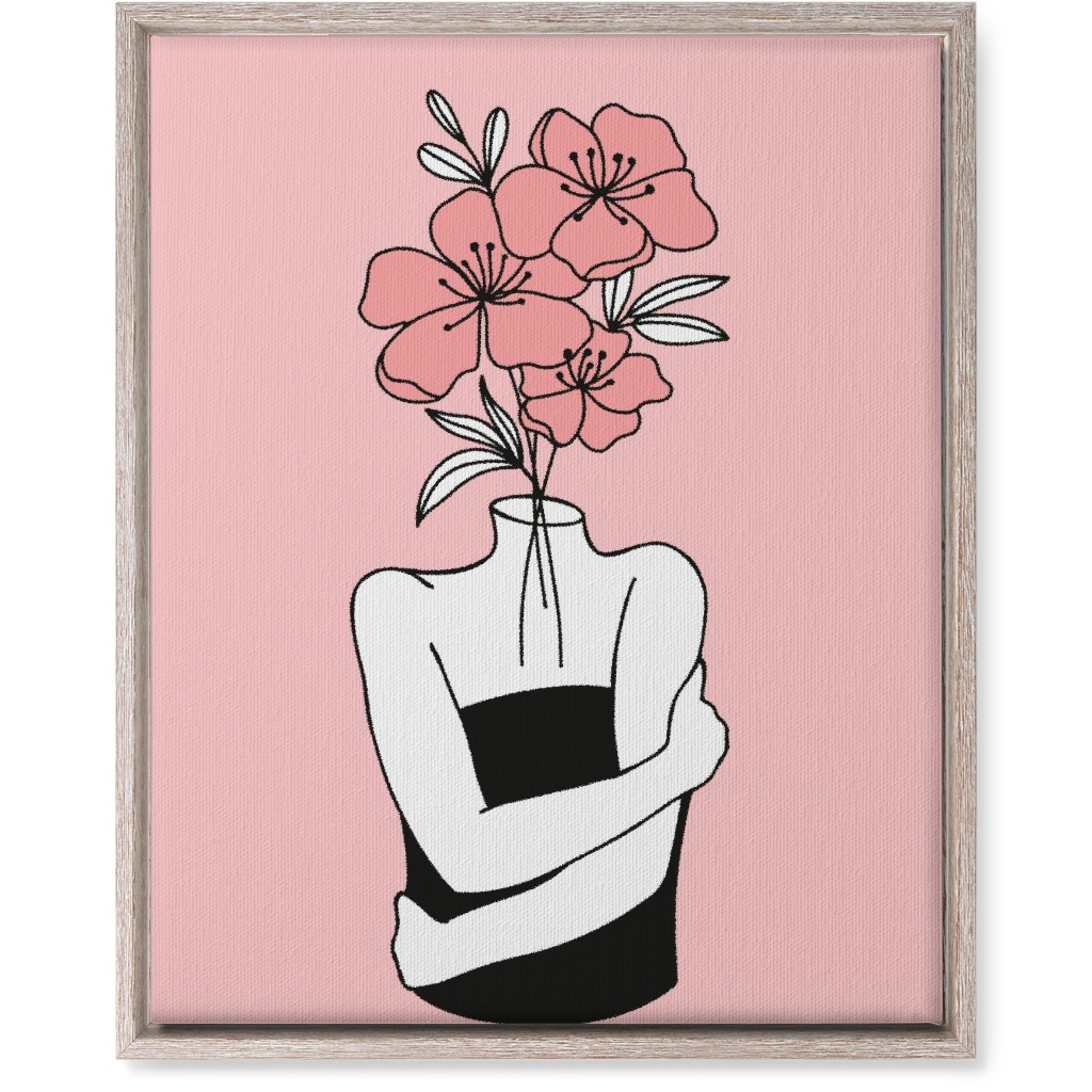 Self Love Feminine Abstract - Pink Wall Art, Rustic, Single piece, Canvas, 16x20, Pink