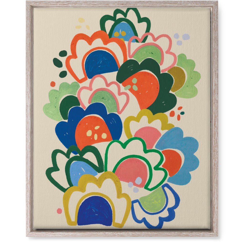 Wildflowers - Multi on Beige Bold Wall Art, Rustic, Single piece, Canvas, 16x20, Multicolor