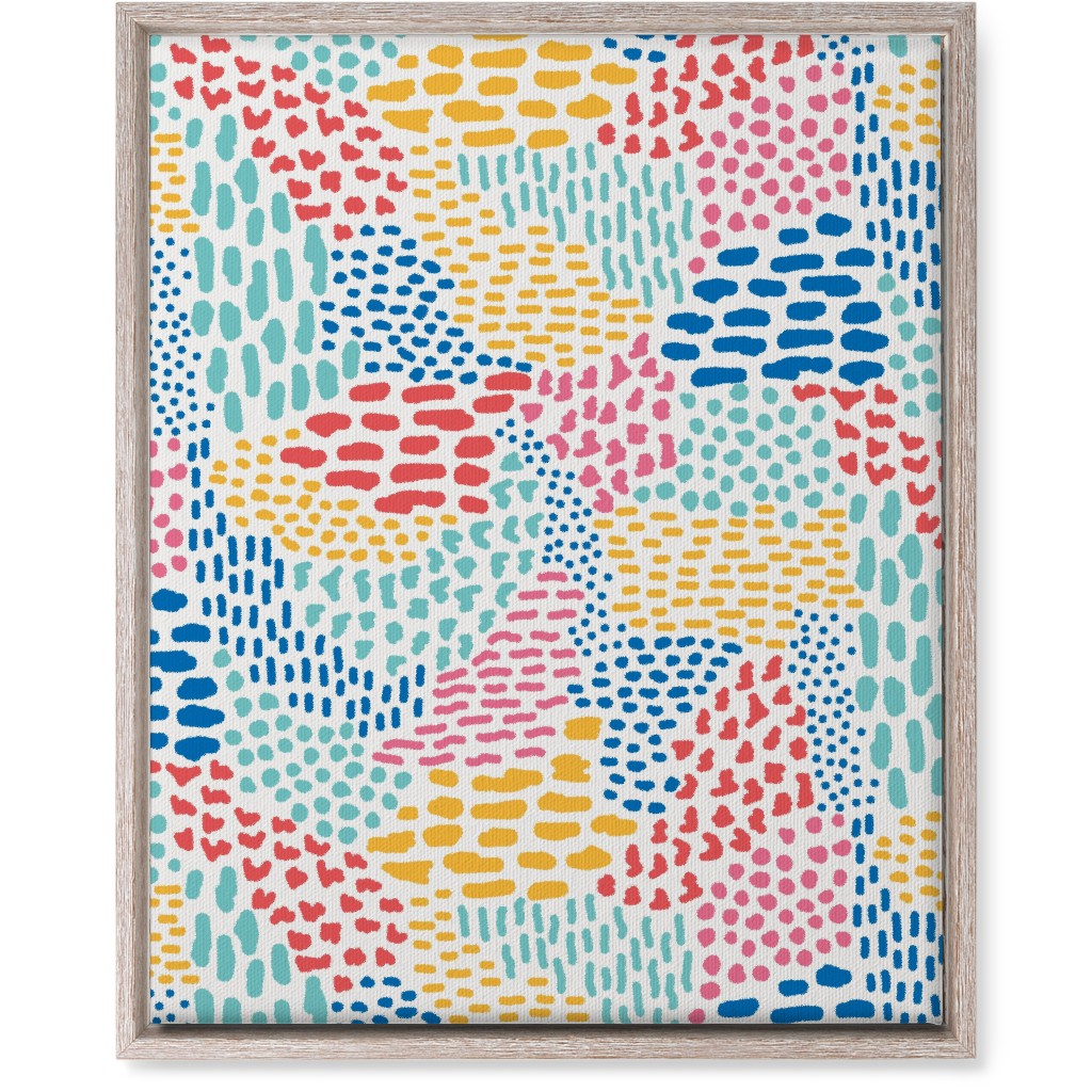 Abstract Colorful Dots and Dashes - Multi Wall Art, Rustic, Single piece, Canvas, 16x20, Multicolor