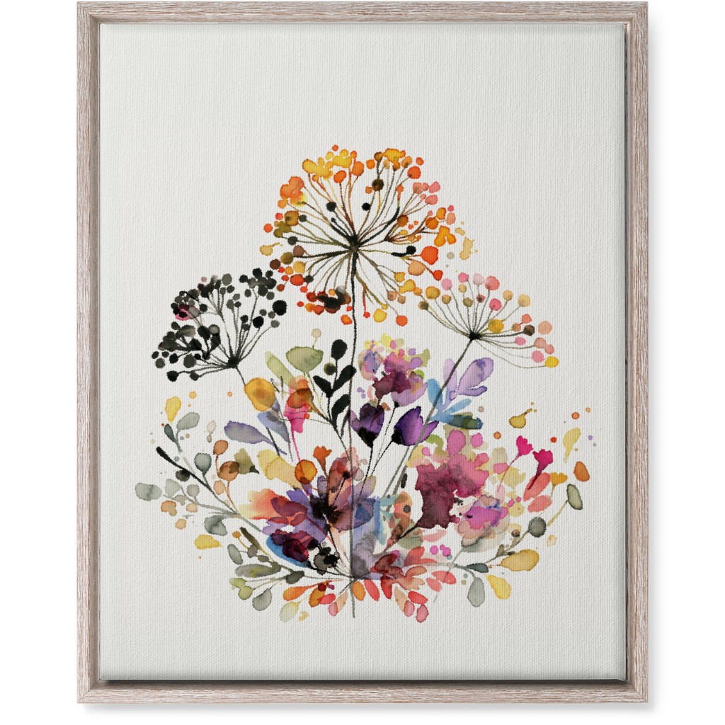 Wild Florals & Grasses - Multi Wall Art, Rustic, Single piece, Canvas, 16x20, Multicolor