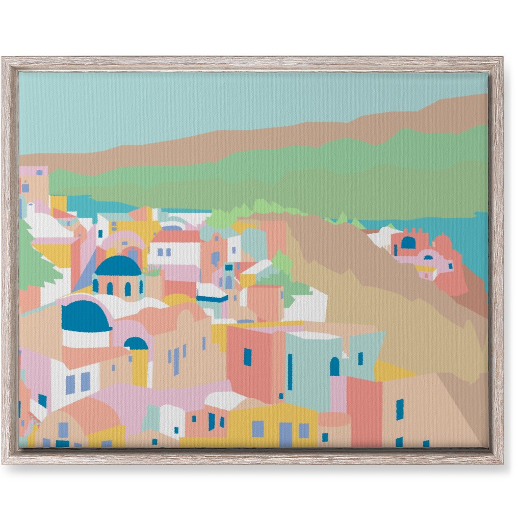 Santorini Sunset - Multi Wall Art, Rustic, Single piece, Canvas, 16x20, Multicolor