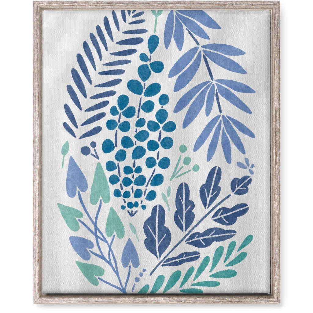 Botanical Composition Wall Art, Rustic, Single piece, Canvas, 16x20, Blue, Silver Lake