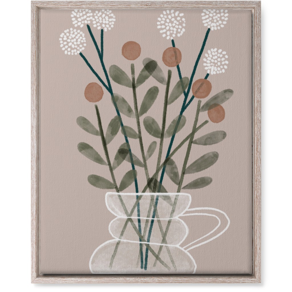 Coffee Pot Plants - Beige Wall Art, Rustic, Single piece, Canvas, 16x20, Beige