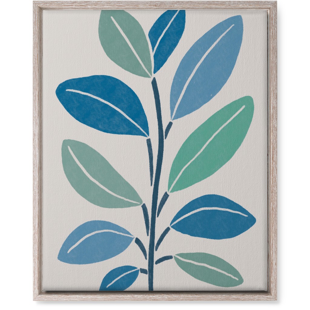 Plant Branch Wall Art, Rustic, Single piece, Canvas, 16x20, Blue