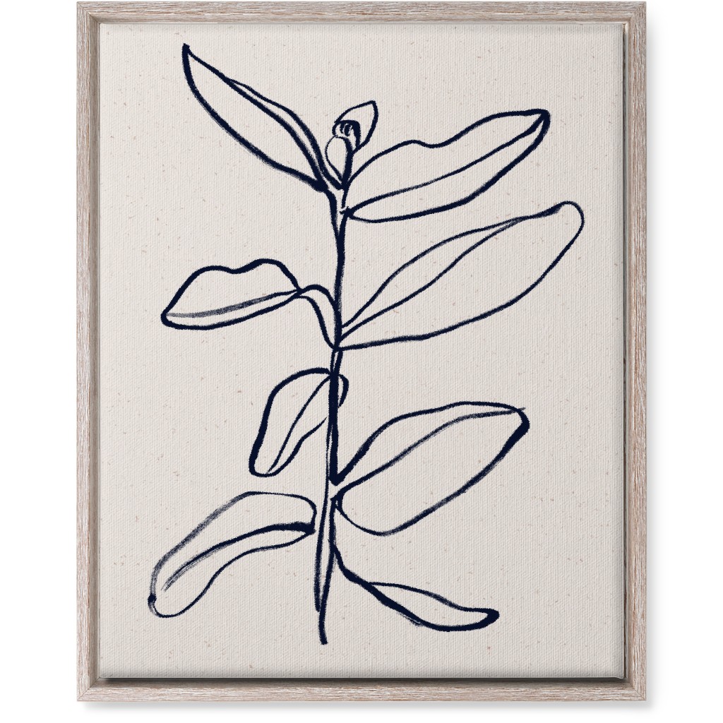 Plant Line Art - Neutral Wall Art, Rustic, Single piece, Canvas, 16x20, Beige