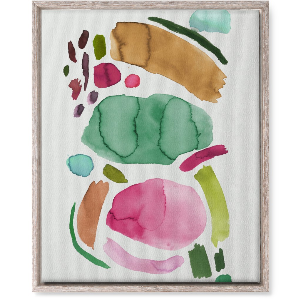Minimal Watercolor Abstract - Multi Wall Art, Rustic, Single piece, Canvas, 16x20, Multicolor