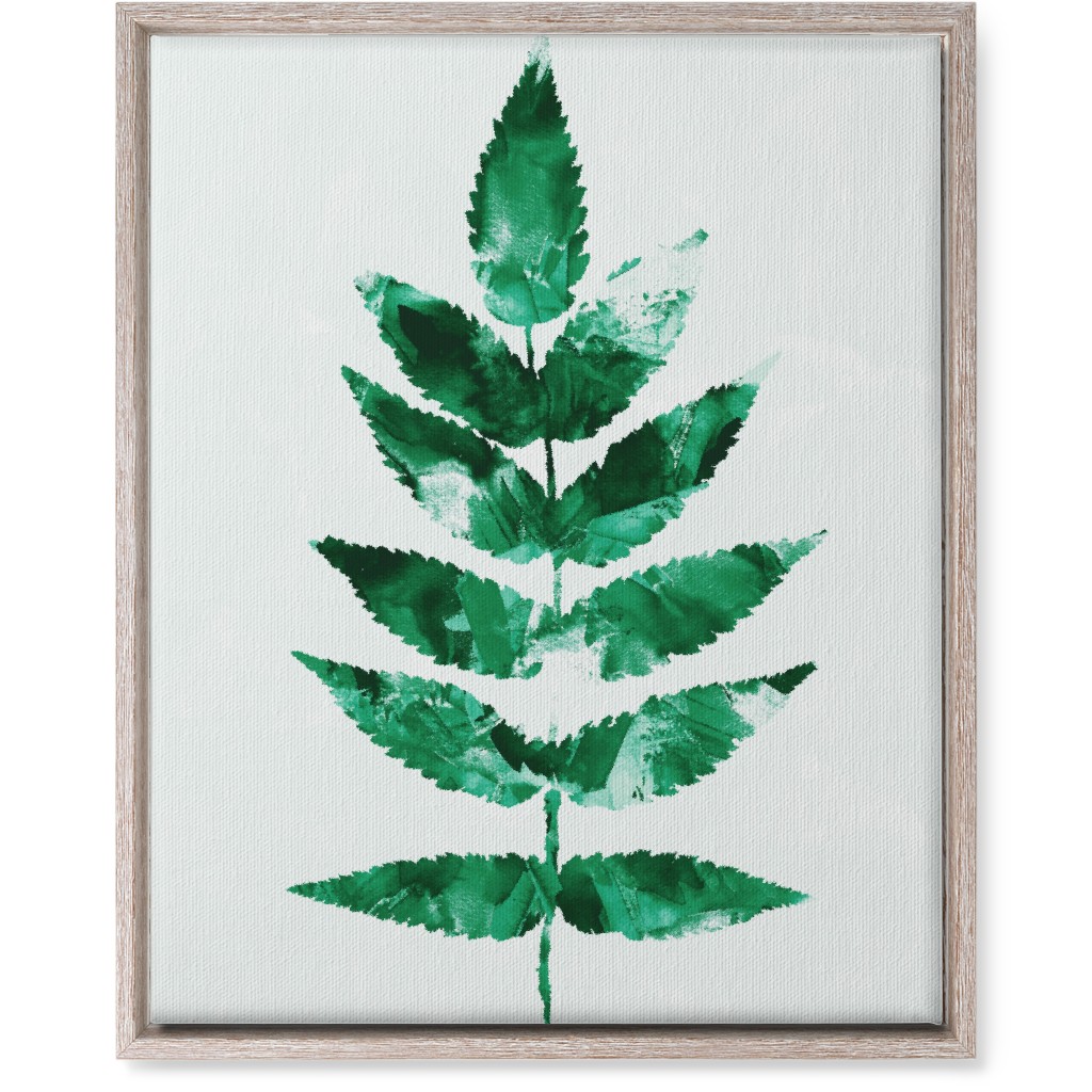Botanical Leaf Wall Art, Rustic, Single piece, Canvas, 16x20, Green