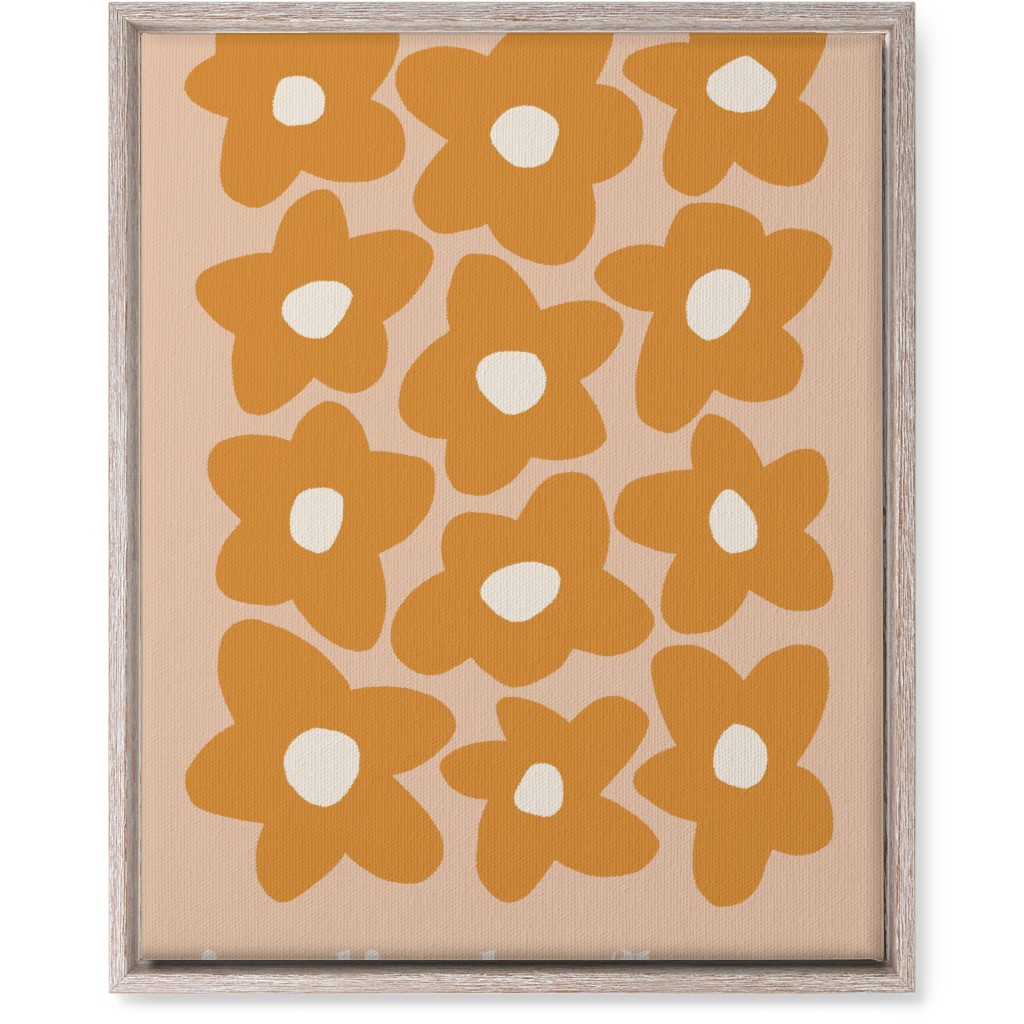 Botanical Graphic Retro Flower Garden Wall Art, Rustic, Single piece, Canvas, 16x20, Orange, Citrus