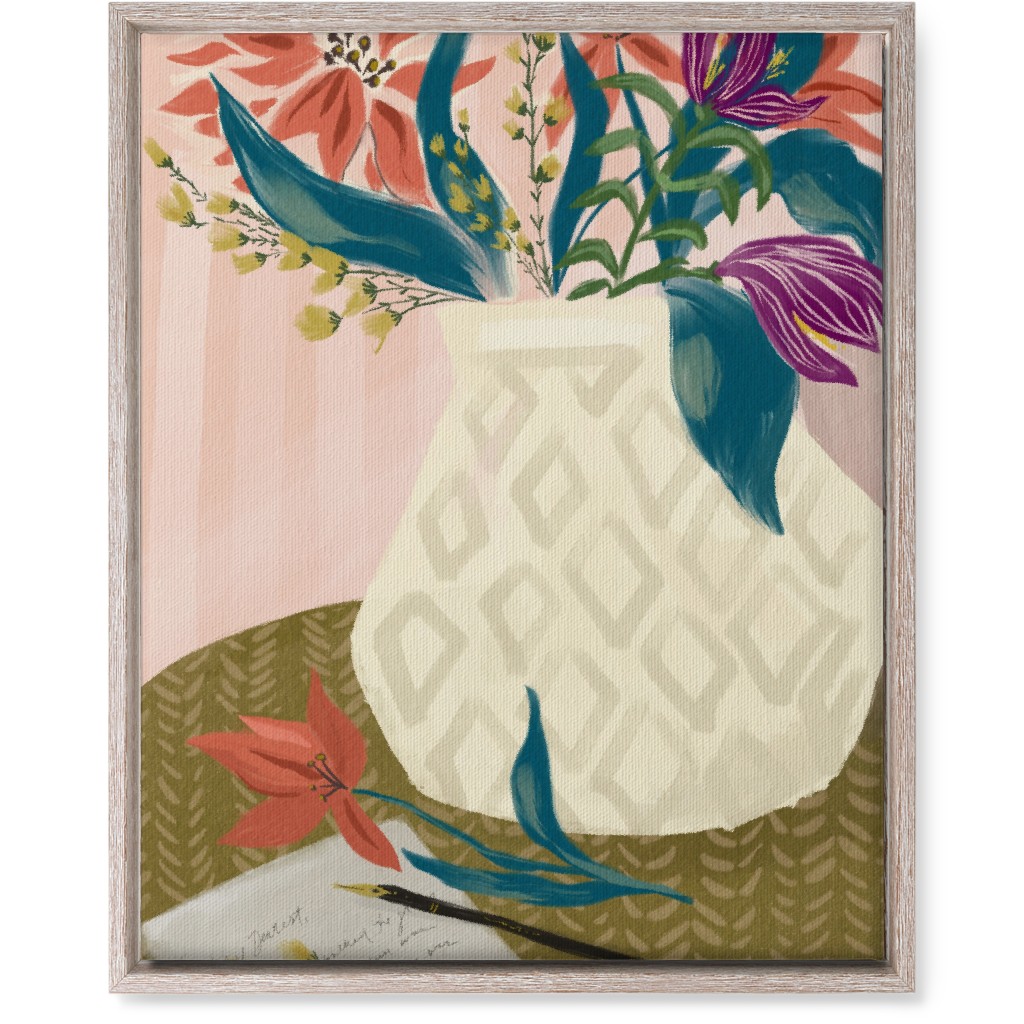 Letter and Lilies - Multi Wall Art, Rustic, Single piece, Canvas, 16x20, Multicolor
