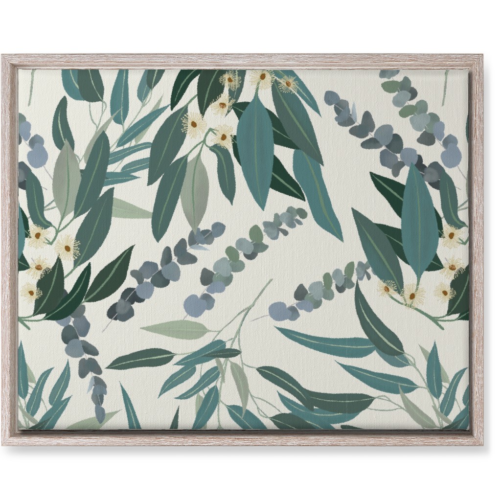Eucalyptus - Green on White Wall Art, Rustic, Single piece, Canvas, 16x20, Green