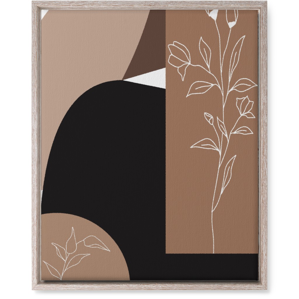 Botanical Abstract - Neutral Wall Art, Rustic, Single piece, Canvas, 16x20, Beige