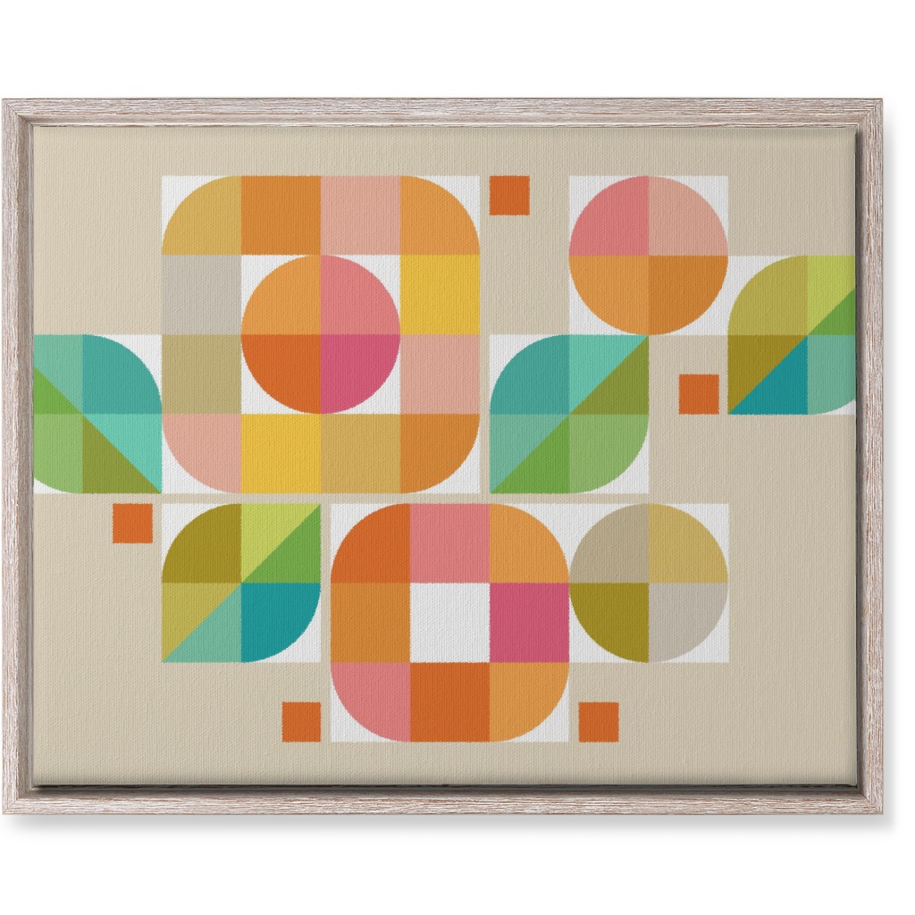 Mod Flower Box Wall Art, Rustic, Single piece, Canvas, 16x20, Multicolor, Khaki