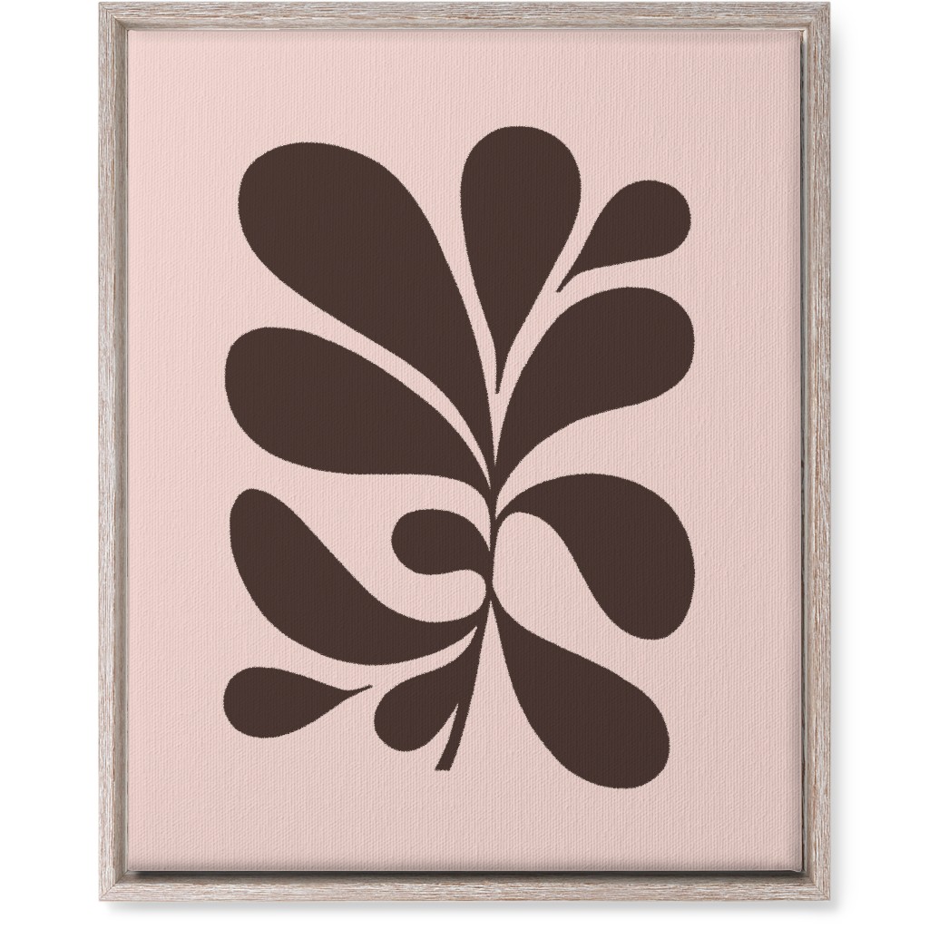 Minimal Foliage - Pink and Brown Wall Art, Rustic, Single piece, Canvas, 16x20, Pink