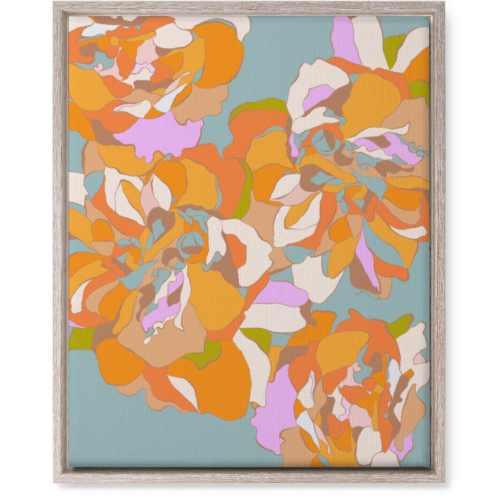 Maxi Boho Peonies Wall Art, Rustic, Single piece, Canvas, 16x20, Orange, Catalina