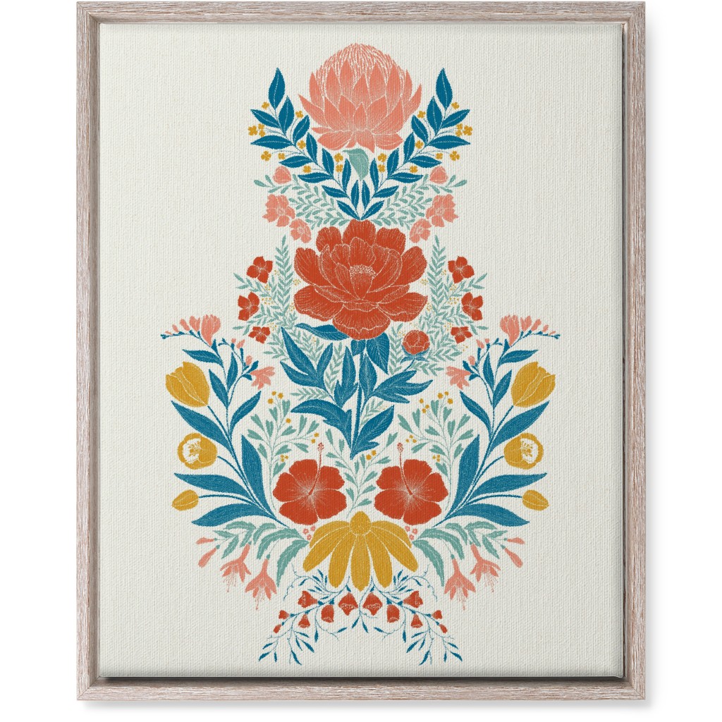 Garden Flower Wall Art, Rustic, Single piece, Canvas, 16x20, Multicolor