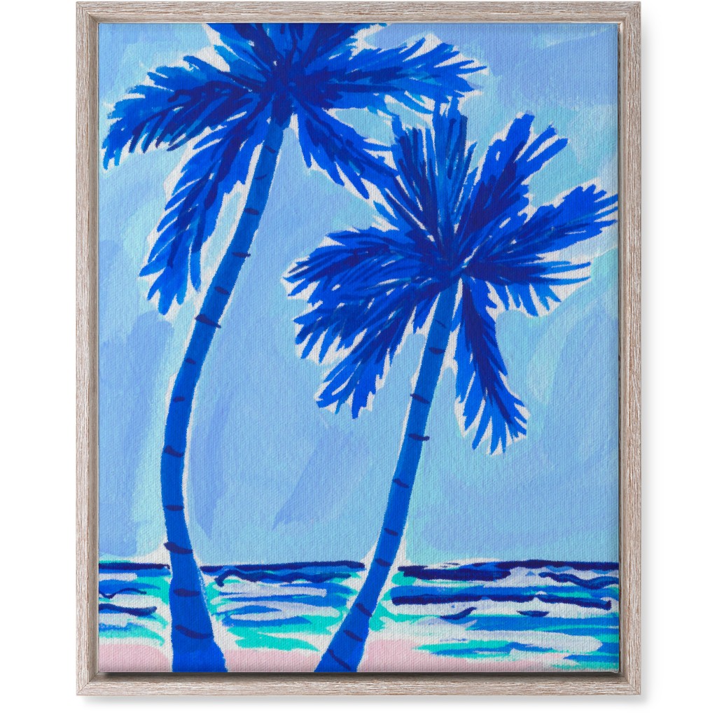 Palm Beach Vibes - Blue Wall Art, Rustic, Single piece, Canvas, 16x20, Blue