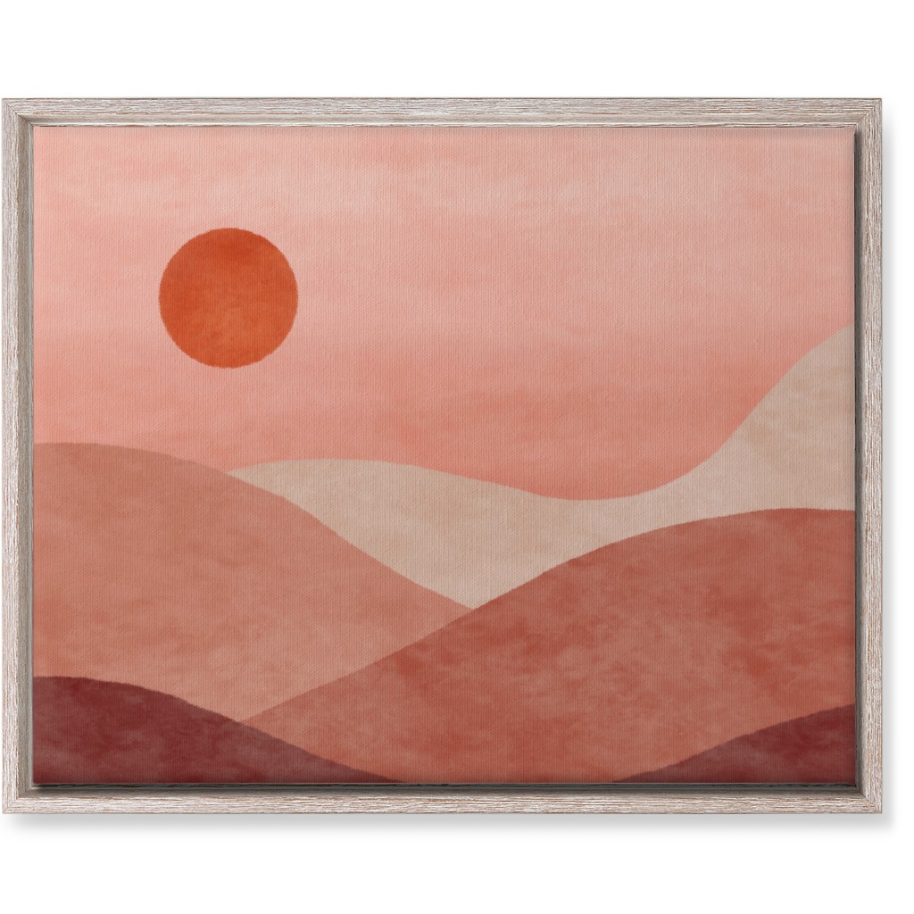 a Desert Sunset - Neutral Wall Art, Rustic, Single piece, Canvas, 16x20, Pink, Bright Pink