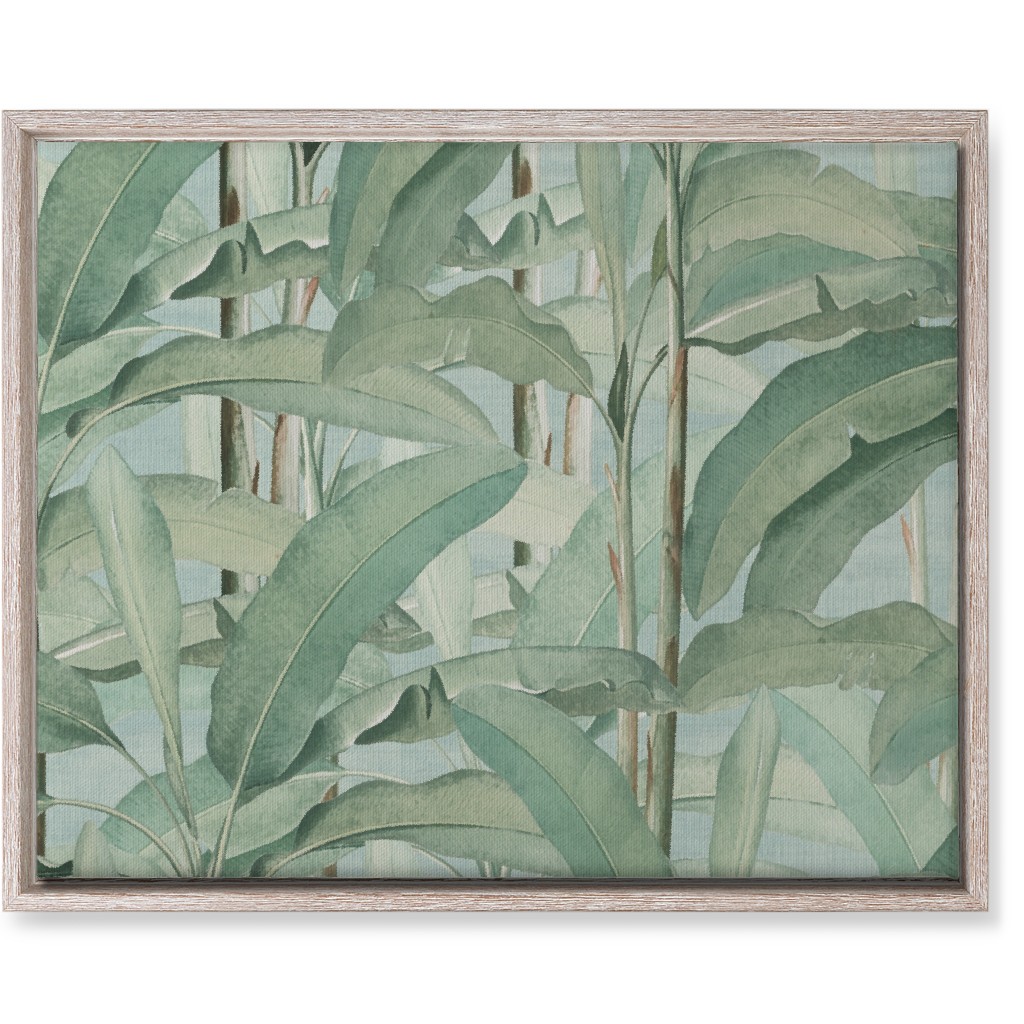 Lush Tropical Leaves Wall Art, Rustic, Single piece, Canvas, 16x20, Green, Classic Green