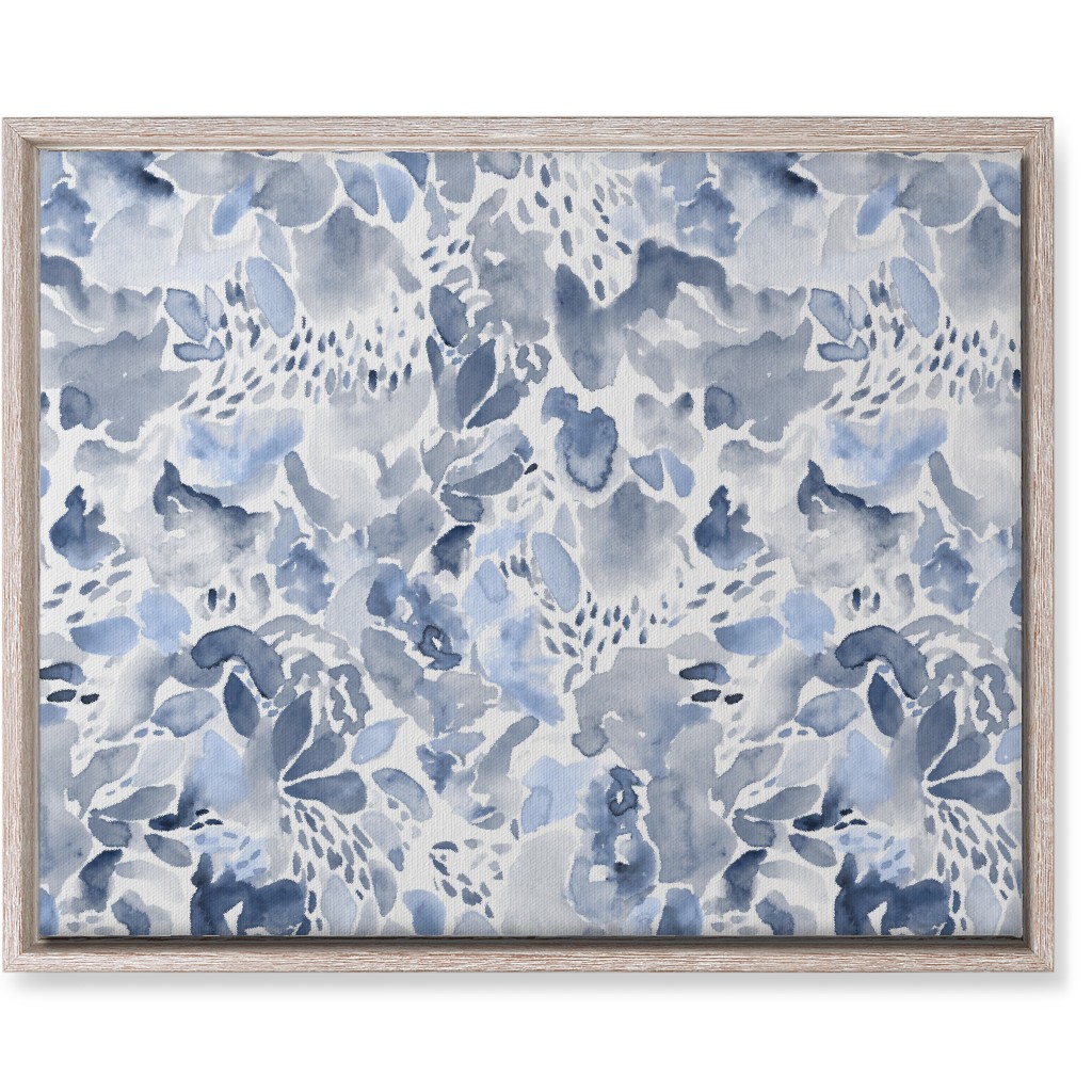 Happy Abstract Watercolor Wall Art, Rustic, Single piece, Canvas, 16x20, Blue, Marine Layer