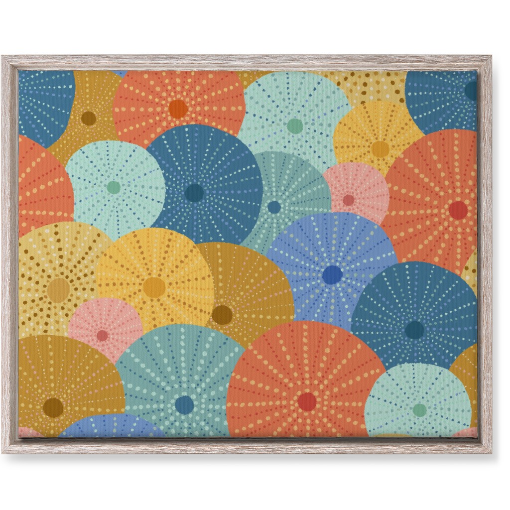 Colorful Sea Urchins Wall Art, Rustic, Single piece, Canvas, 16x20, Multicolor