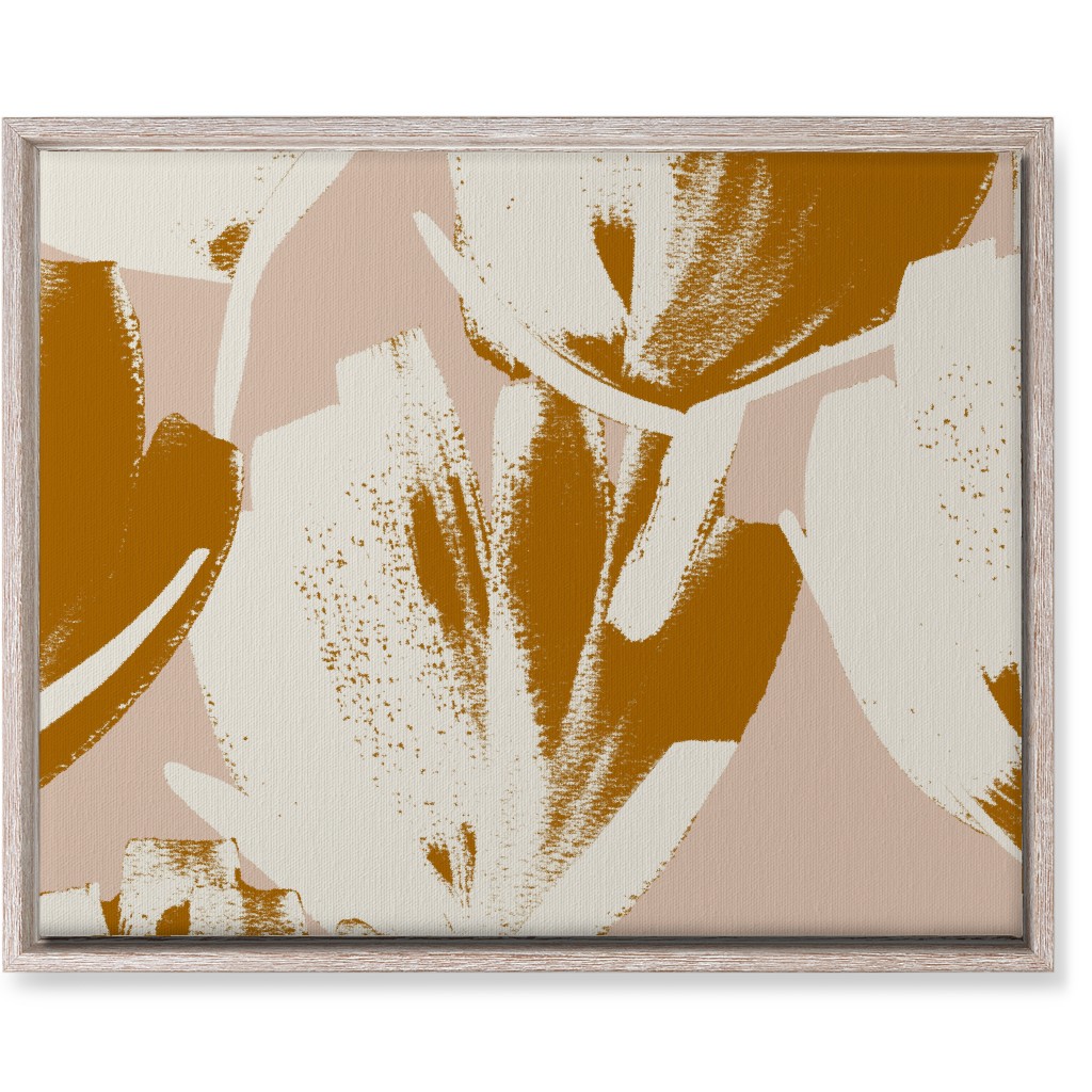 Flowers - Mustard Wall Art, Rustic, Single piece, Canvas, 16x20, Pink