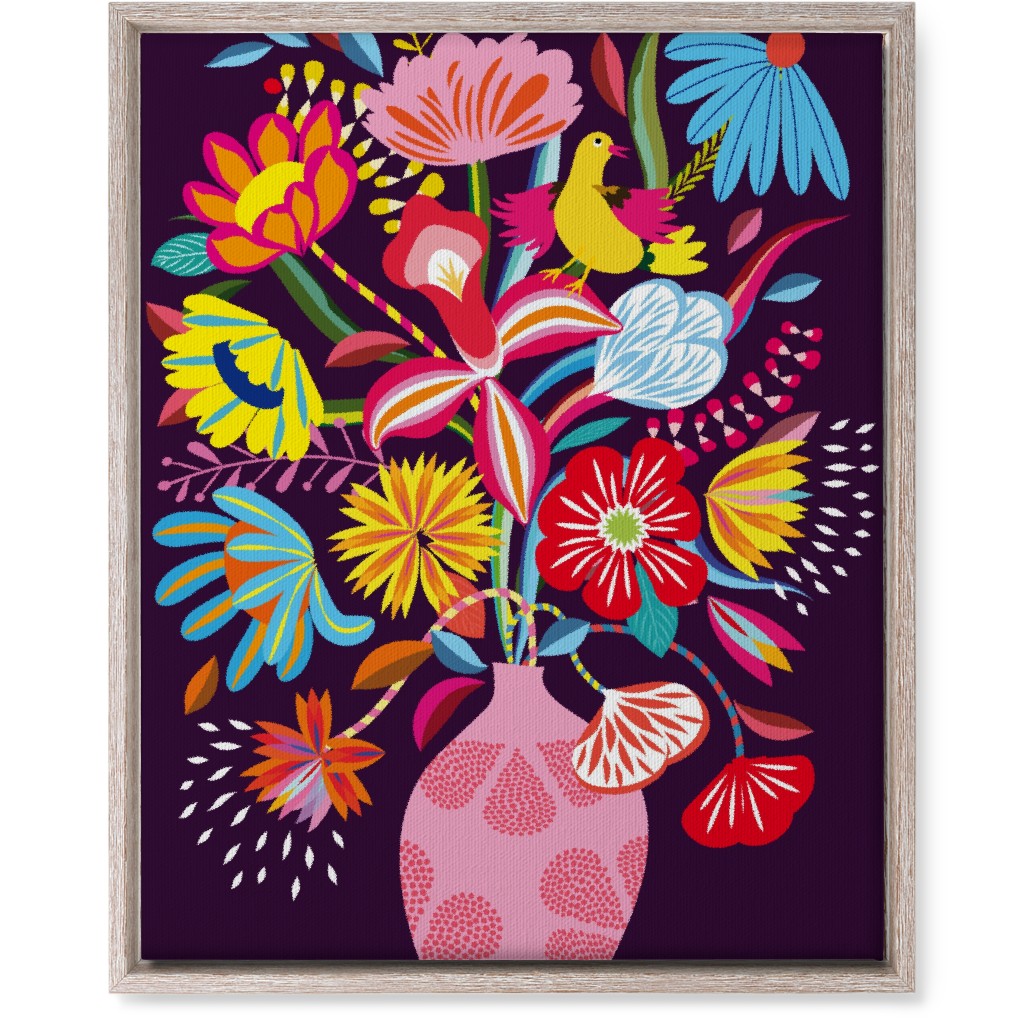 Folkart Bouquet - Multi Wall Art, Rustic, Single piece, Canvas, 16x20, Multicolor