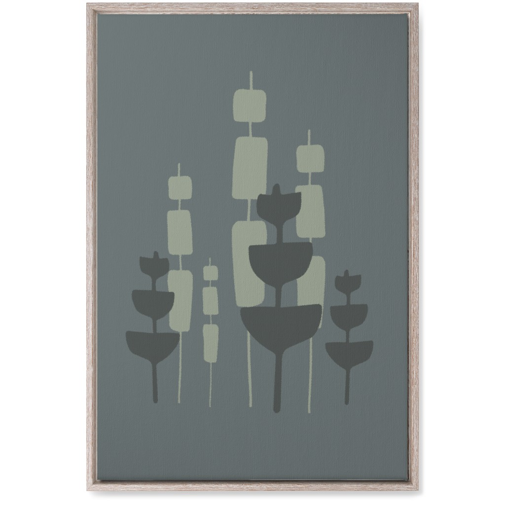 Cattail & Pods Wall Art, Rustic, Single piece, Canvas, 20x30, Gray
