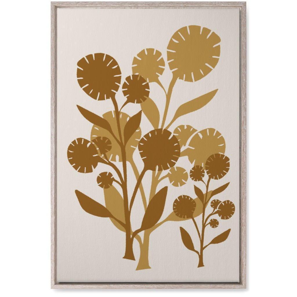 Abstract Flower Wall Art, Rustic, Single piece, Canvas, 20x30, Brown, Rust