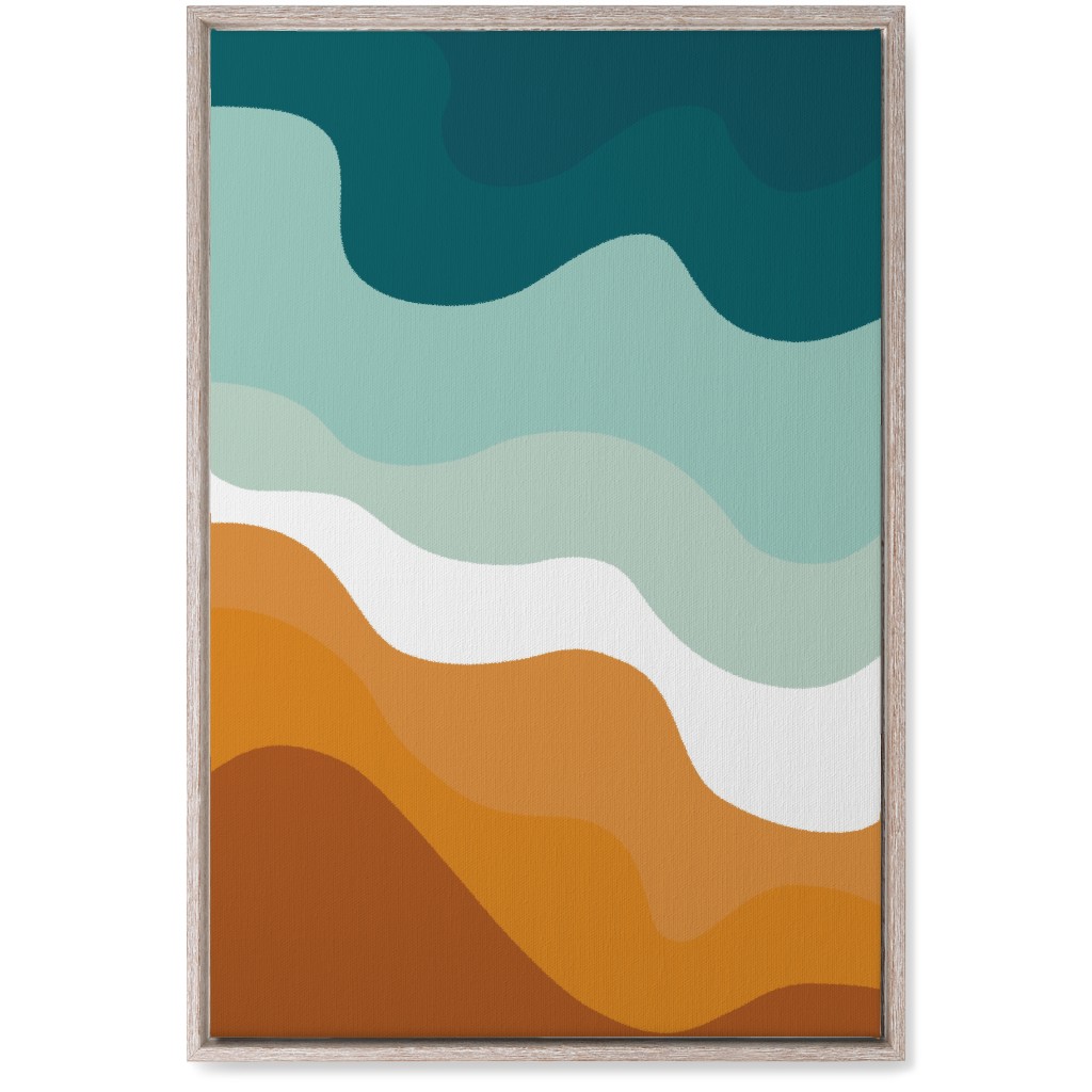 Retro Abstract Waves Wall Art, Rustic, Single piece, Canvas, 20x30, Multicolor, Ink Spot