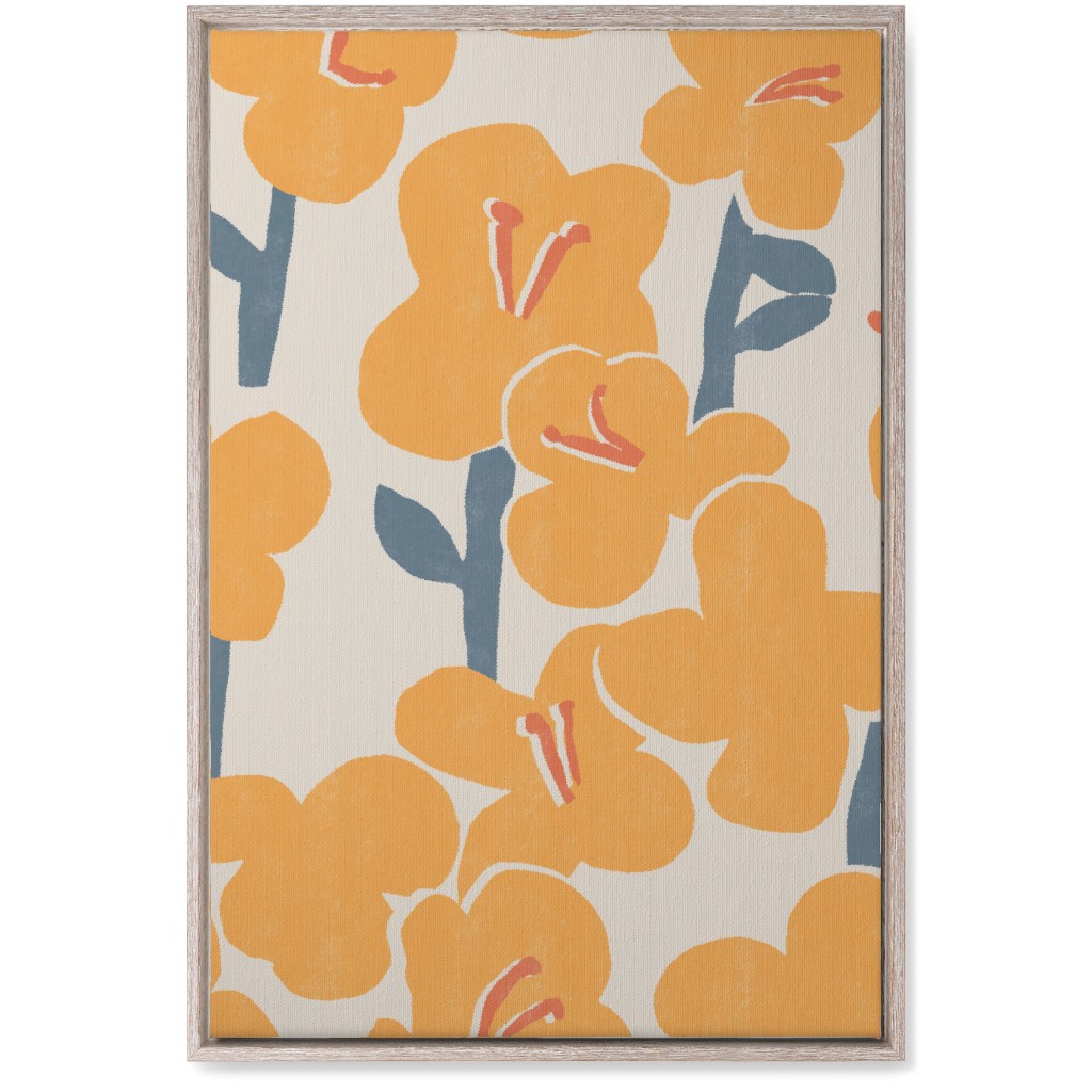 Field of Mod Flowers - Yellow Wall Art, Rustic, Single piece, Canvas, 20x30, Yellow, Classic Yellow