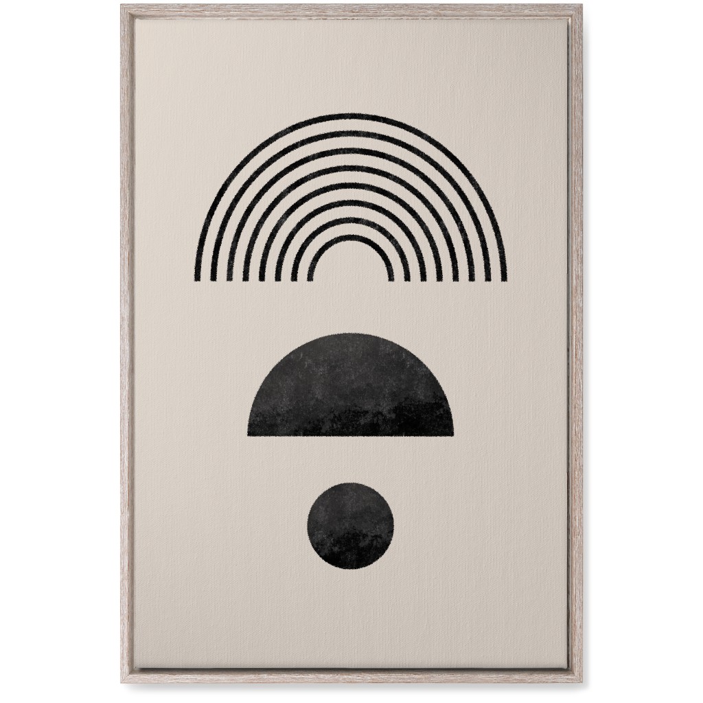 Minimal Rainbow and Geometric - Neutral Wall Art, Rustic, Single piece, Canvas, 20x30, Beige
