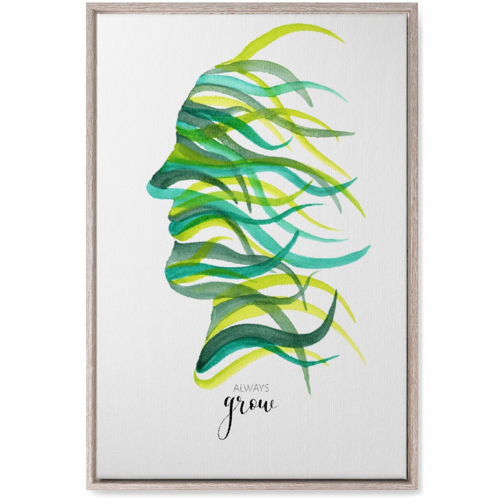 Always Grow - Green Wall Art, Rustic, Single piece, Canvas, 20x30, Green, Classic Green