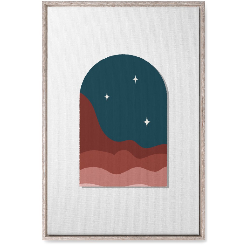 Abstract Landscapes in Windows Night Wall Art, Rustic, Single piece, Canvas, 20x30, Multicolor, Seaweed