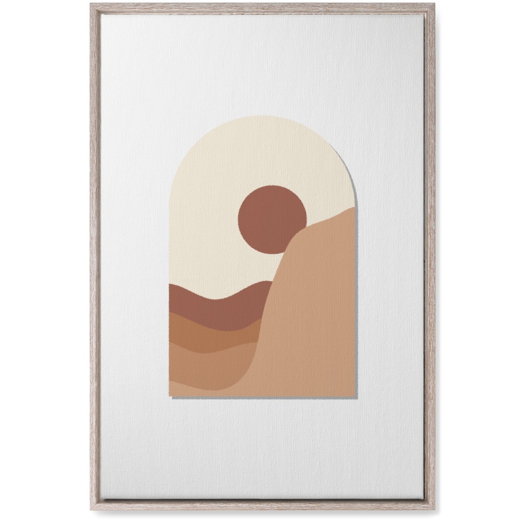 Abstract Desert Landscape in Window Daylight Wall Art, Rustic, Single piece, Canvas, 20x30, Multicolor, Antique White