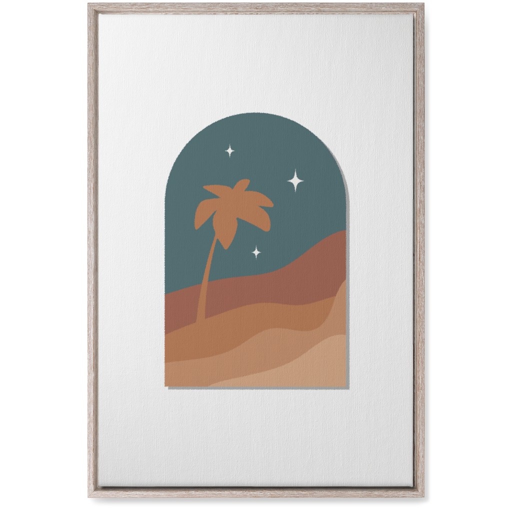 Abstract Landscape in Window With Tree Wall Art, Rustic, Single piece, Canvas, 20x30, Multicolor