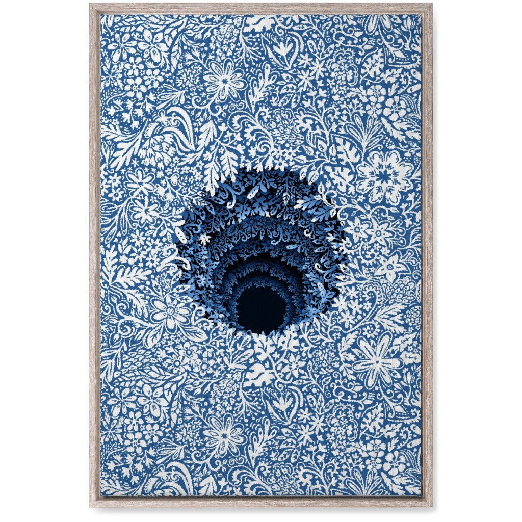 Deep Down Colorful Floral Abstract Wall Art, Rustic, Single piece, Canvas, 20x30, Blue, Mist