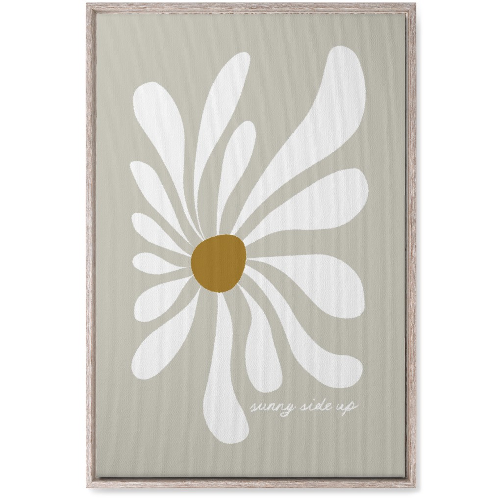 Mod Sunny Side Up Daisy Wall Art, Rustic, Single piece, Canvas, 20x30, Gray