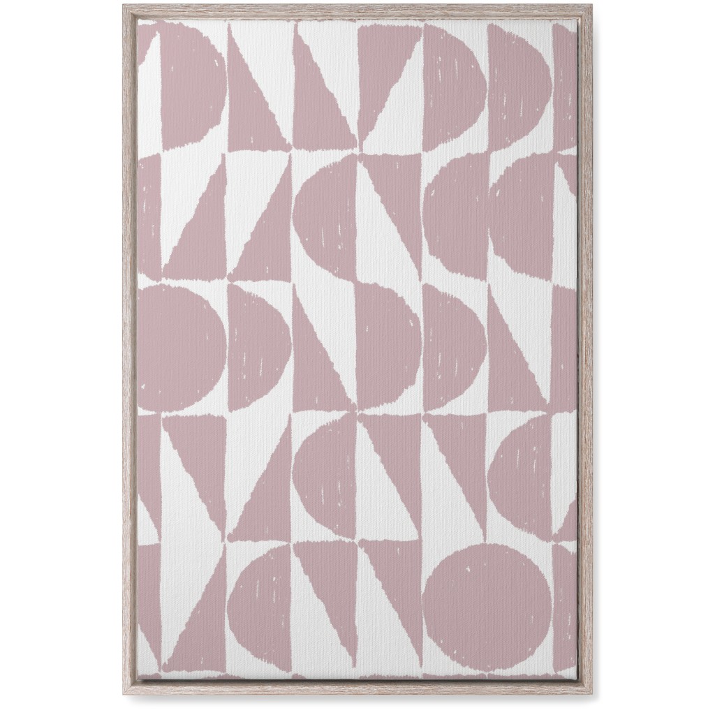Mod Shapes Wall Art, Rustic, Single piece, Canvas, 20x30, Pink, White