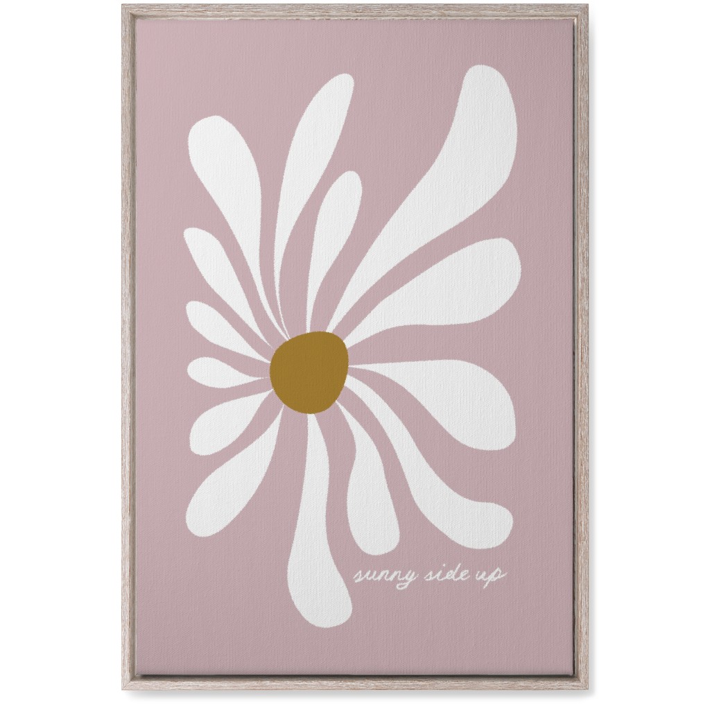 Mod Sunny Side Up Daisy Wall Art, Rustic, Single piece, Canvas, 20x30, Pink, Whisper