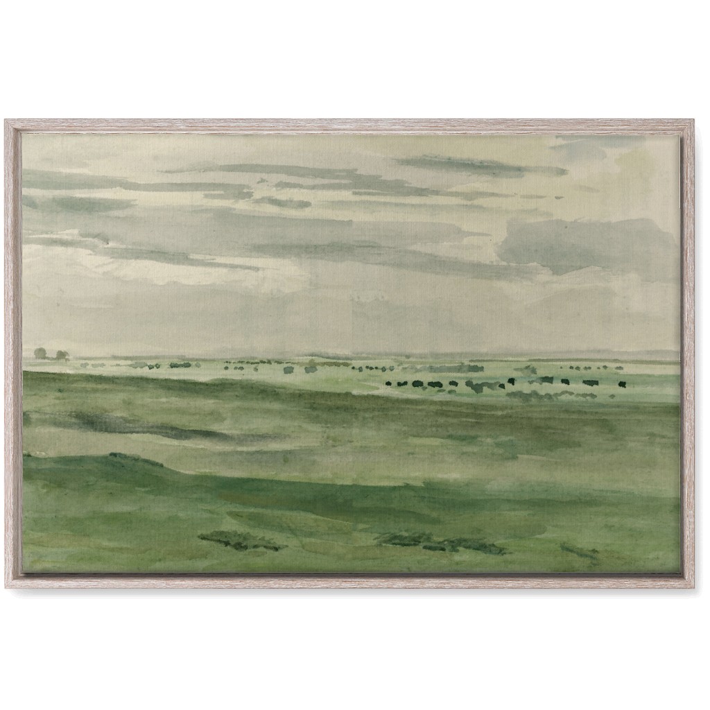 Watercolor Fields Wall Art, Rustic, Single piece, Canvas, 20x30, Green