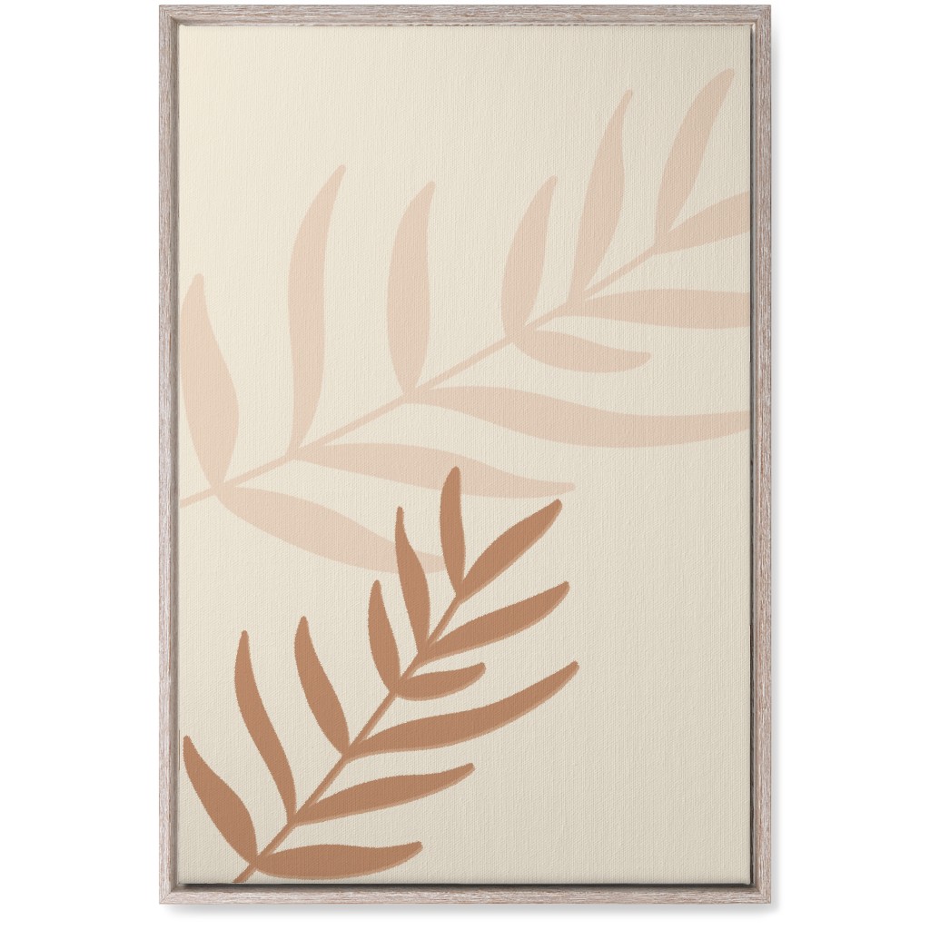 Fern Leaves in Neutral Earth Tones Wall Art, Rustic, Single piece, Canvas, 20x30, Beige