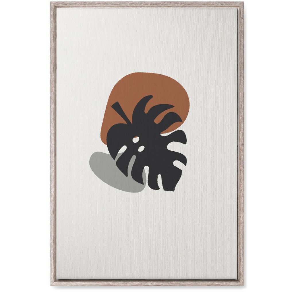 Shapes and Fern Leaf Ii Wall Art, Rustic, Single piece, Canvas, 20x30, Brown