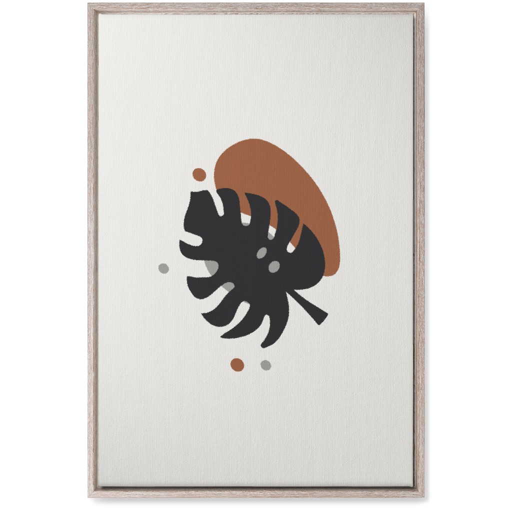 Shapes and Fern Leaf Iii Wall Art, Rustic, Single piece, Canvas, 20x30, Brown
