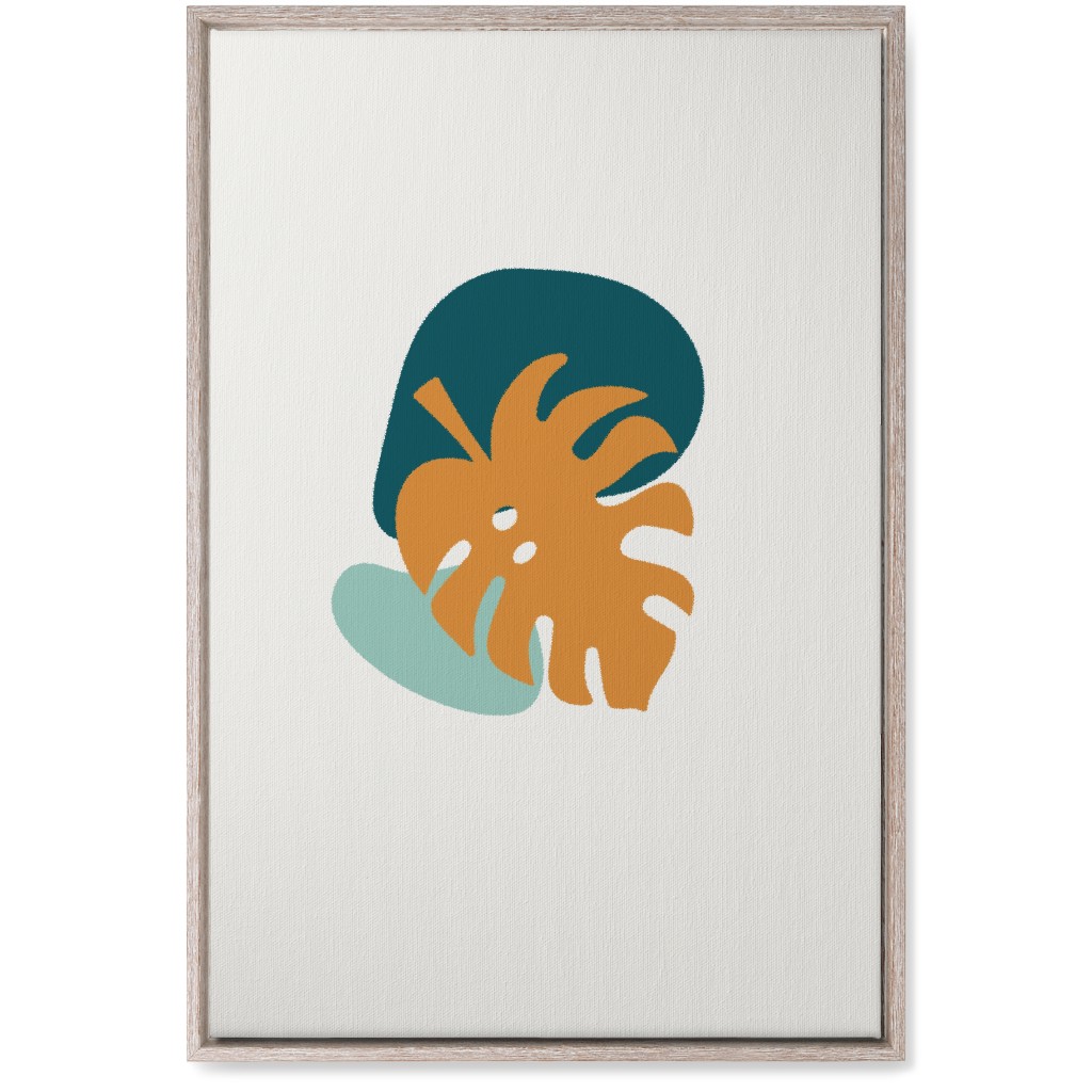 Shapes and Fern Leaf Ii Wall Art, Rustic, Single piece, Canvas, 20x30, Multicolor, Ink Spot