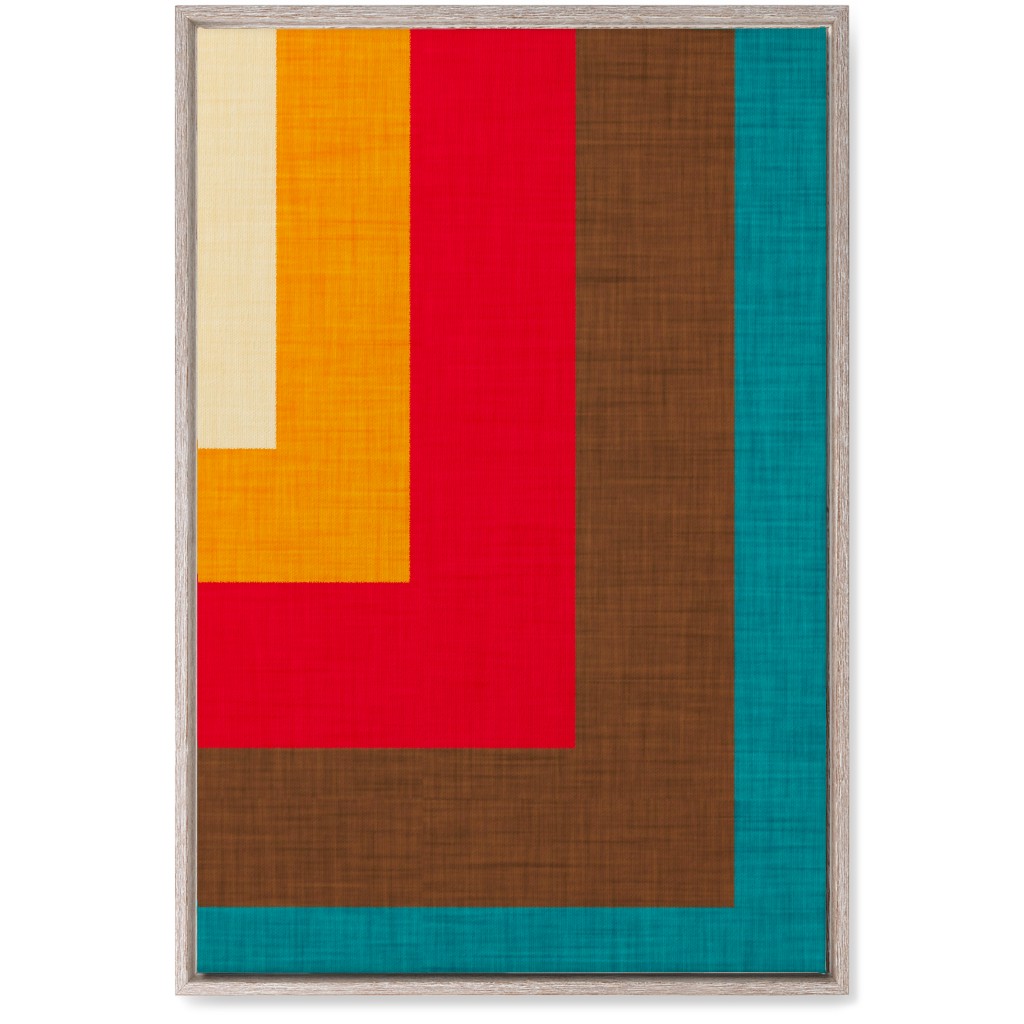 Abstract Mod Cube Wall Art, Rustic, Single piece, Canvas, 20x30, Multicolor