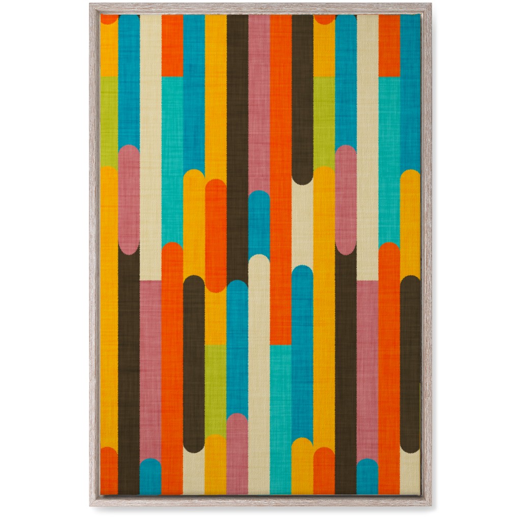 Retro Color Block Popsicle - Multi Wall Art, Rustic, Single piece, Canvas, 20x30, Multicolor