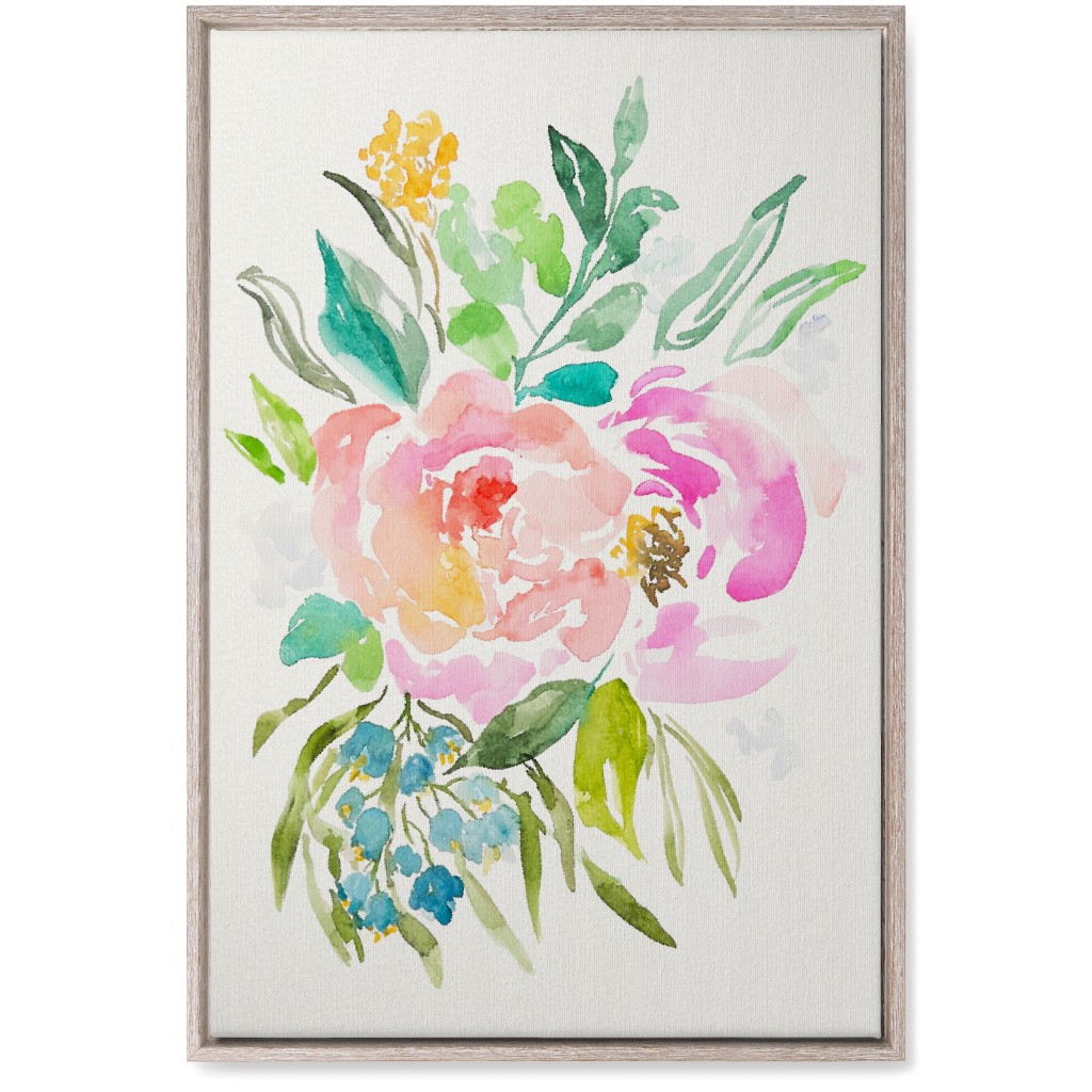 Joyous - Pink Wall Art, Rustic, Single piece, Canvas, 20x30, Multicolor