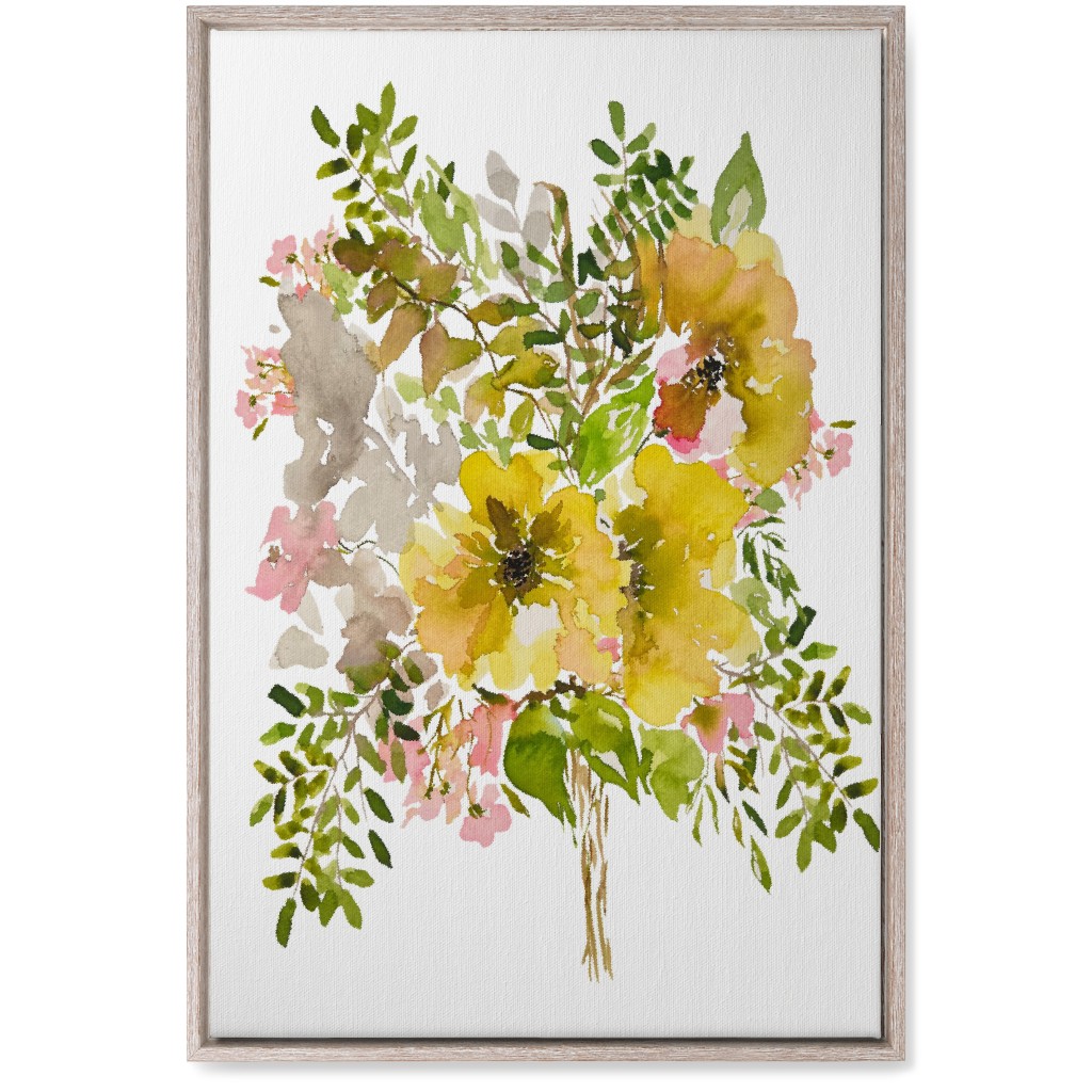 Floral Bouquet - Yellow Wall Art, Rustic, Single piece, Canvas, 20x30, Yellow